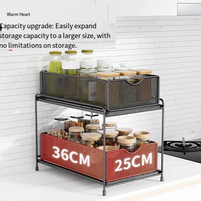 Household Kitchen Floor Pull-out Snack Storage Rack Multifunctional Vegetable and Fruit Rack