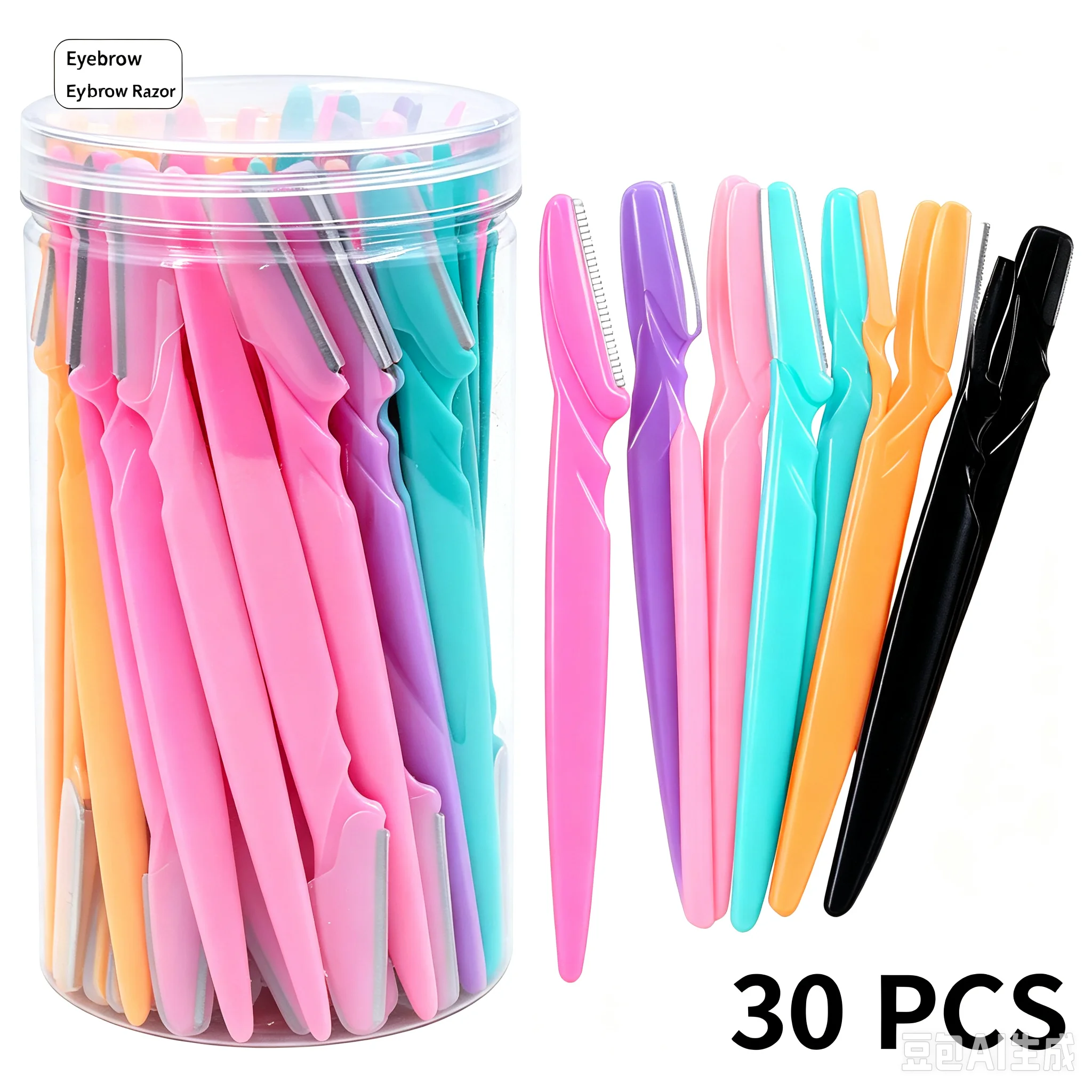 30Pcs Dermaplaning Eyebrow Razors with Case, Peach Fuzz Remover Facial Hair Removal for Women, Safe Exfoliating Brow Shaper Tool