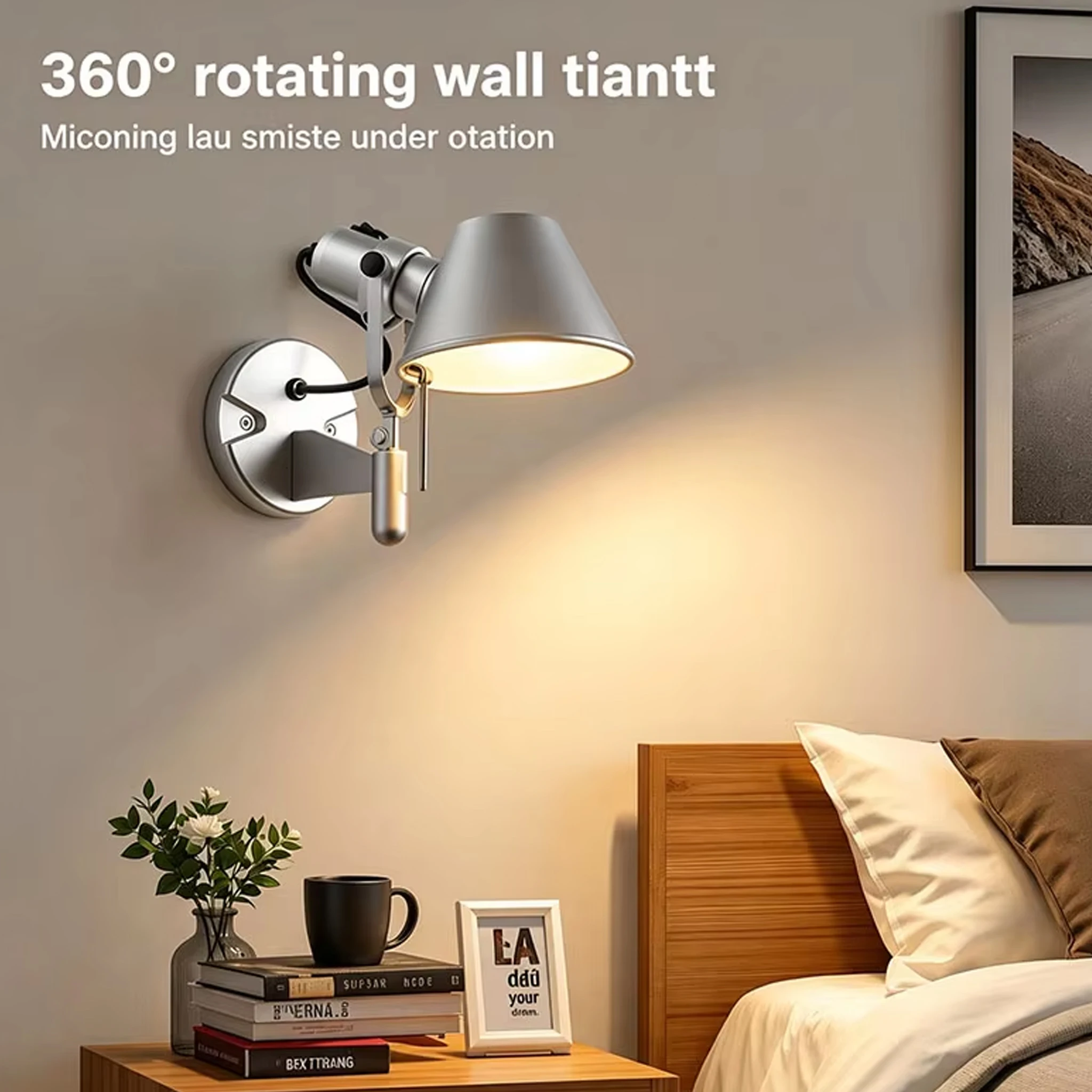 Vintage LED Wall Lamp Straw Hat Rotatable Wall Light Bedroom Bedside Reading Hotel Study Room Decoration Lighting