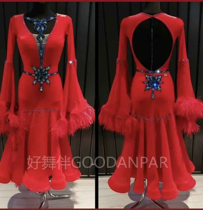 

Custom GOODANPARWomen swing tango waltz Smooth us 8 dance competition dress Modern Dancewear