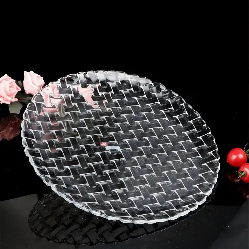 

Pige Home 6,3-дюймовая стеклянная тарелка с плетеным узором в римском стиле, подходит для фруктов, салатов, десертов, украшения стола