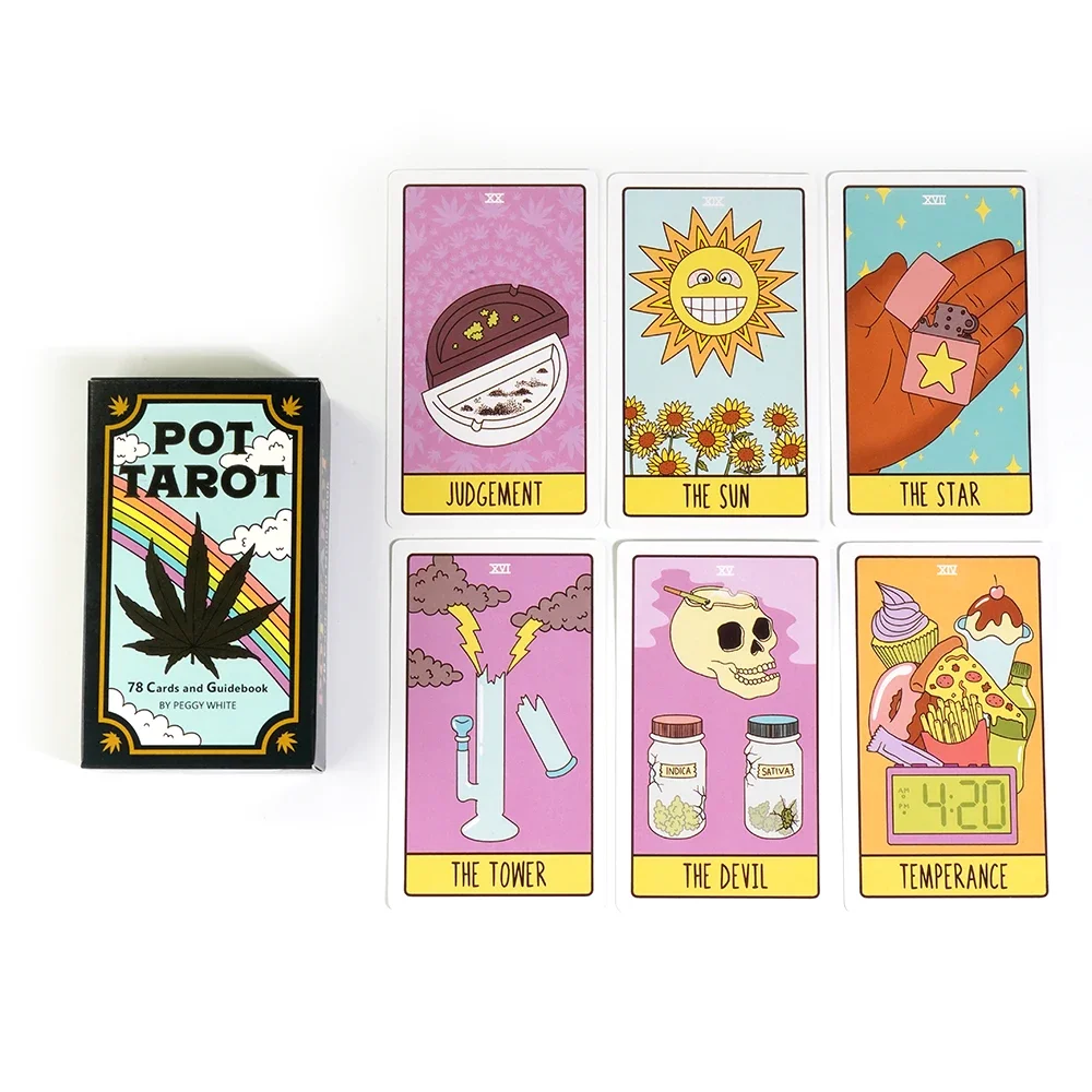 Pot Tarot 78 pièces jeu de cartes Version de voyage taille de poche Witchy débutant Tarot apprentissage cartes de Tarot