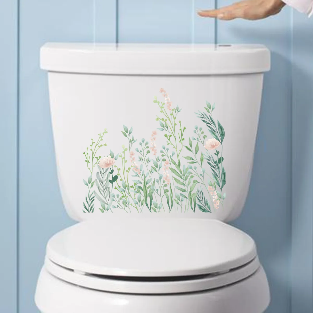 

Plant Toilet Stickers Bathroom Toilet Lid Decoration Waterproof Stickers Self-adhesive Wall Sticker