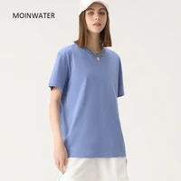 WAVLATII New Women Solid Cotton T Shirts Female Dark Green Oversized Casual Soft Tees Unisex Short Sleeve Summer Tops 3