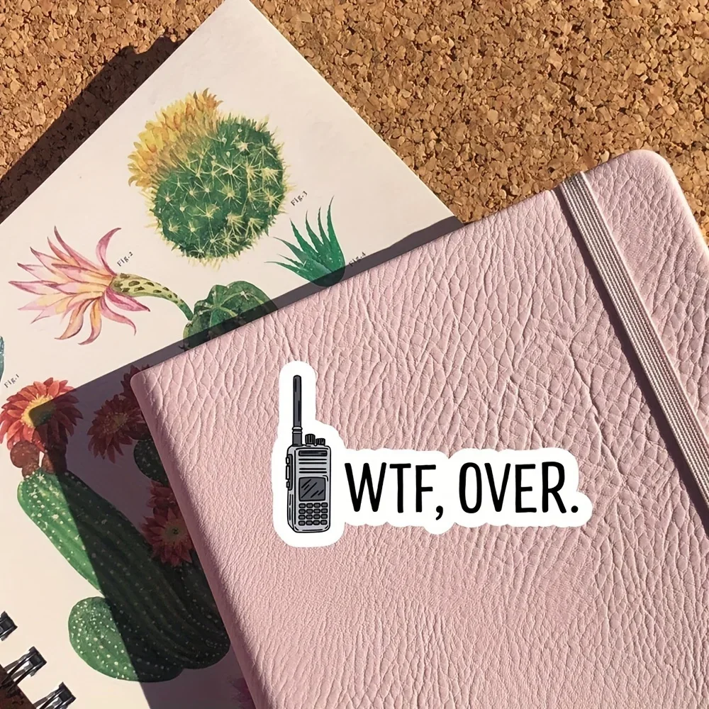 

2PCS WTF OVER Funny Motorcycle Stickers Waterproof Sunscreen for Fuel Tank Helmet Water Bottle DIY Laptop Phone Vinyl Decals