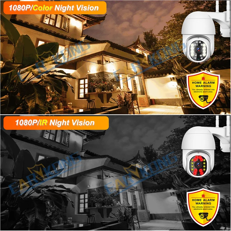 Tuya Outdoor Waterproof Wifi Camera Automatic Tracking PTZ Control Infrared Light And White Light Home Surveilance IP Camera