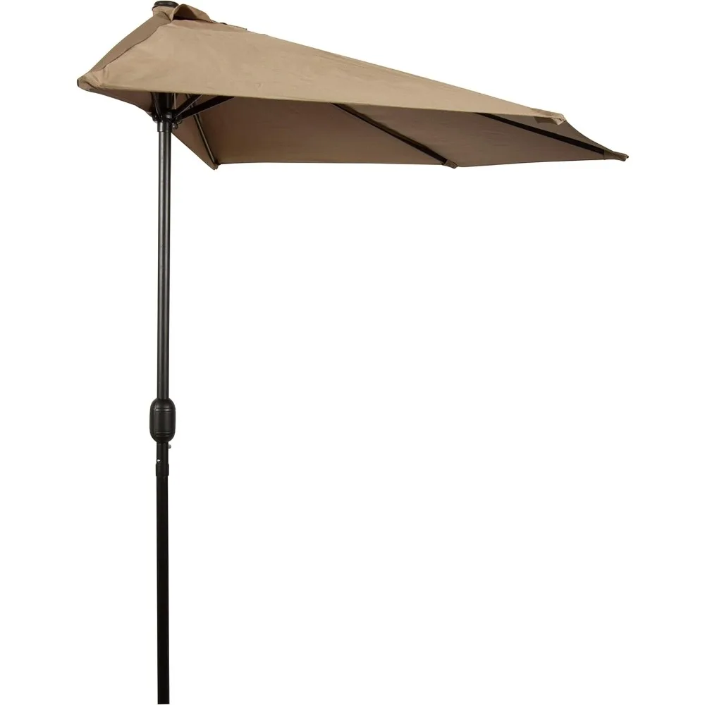 Trademark Innovations Patio Half Umbrella - 9' Diameter (Tan)