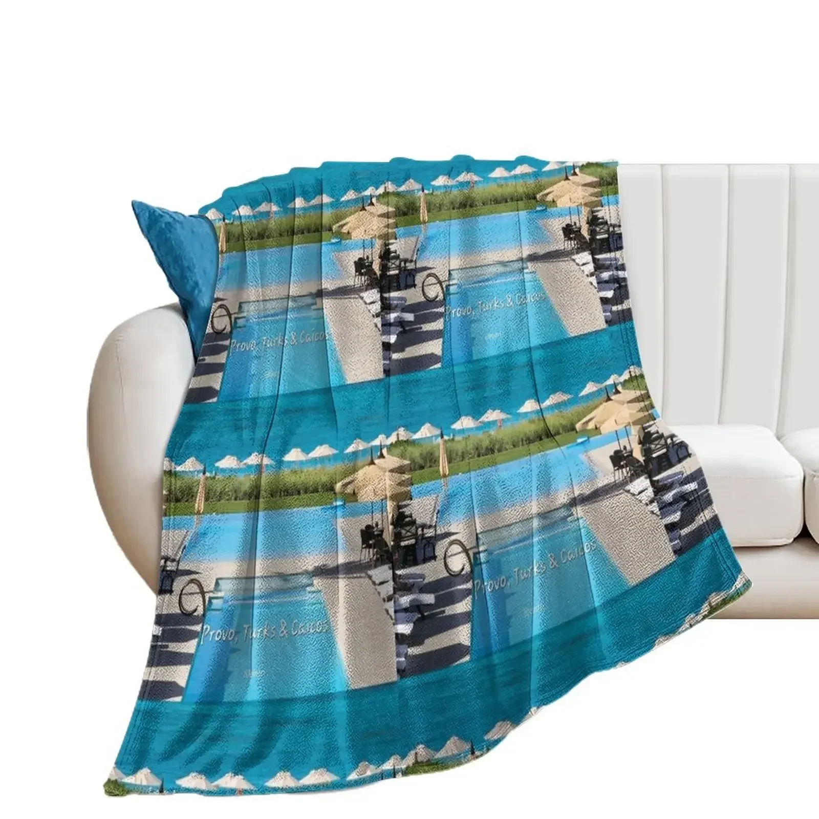 

Shades of Blue, Grace Bay Throw Blanket Multi-Purpose Softest Soft Big Blankets