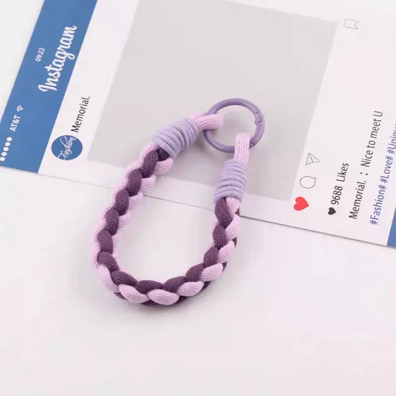 

Двухнитовый плетеный ремешок для телефона в стиле INS с цветными блоками, сделай сам, ручная работа, анти-потерянная веревка на запястье