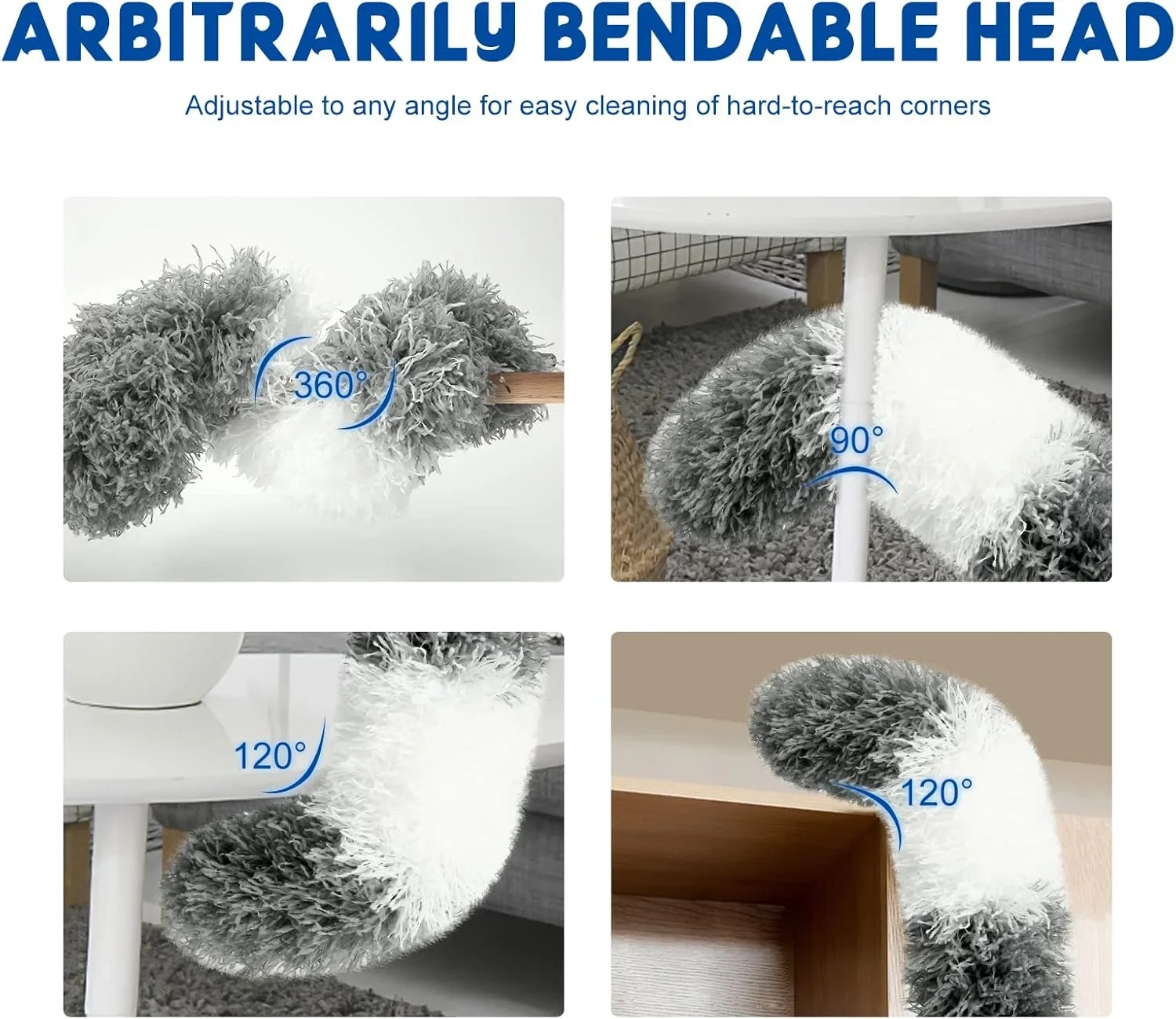 2.8M Duster Brush Microfiber Duster Extendable Curved Ceiling Cleaning Broom Household Electrostatic Dust Collector view 3