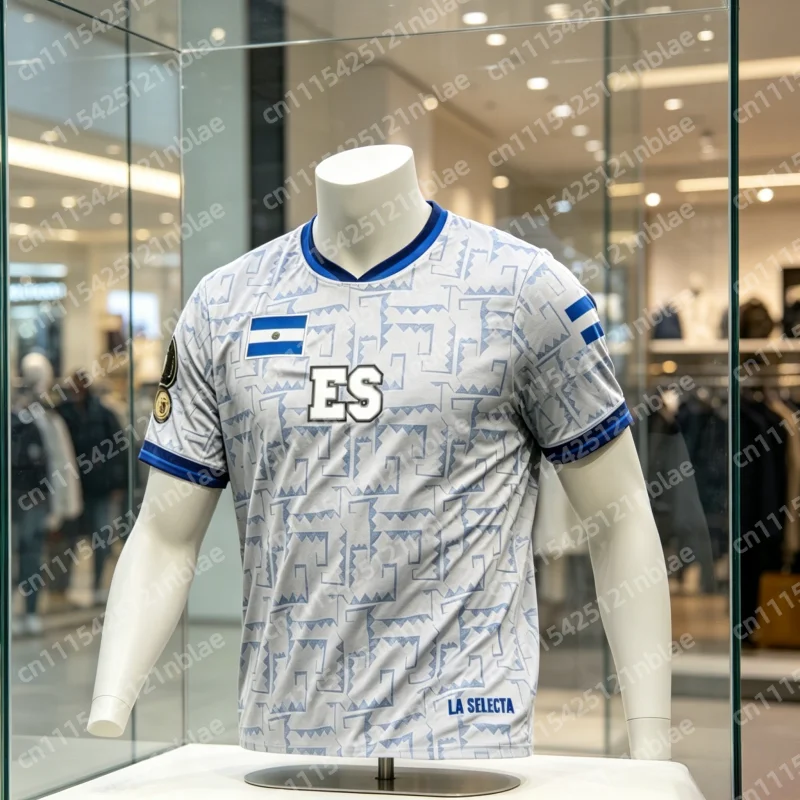 Nueva Camiseta de Fútbol El Salvador Blanca 2026 - Diseño Blanco y Azul ES La Selecta, Camiseta Deportiva Transpirable para Aficionados al Fútbol, para Padres e Hijos