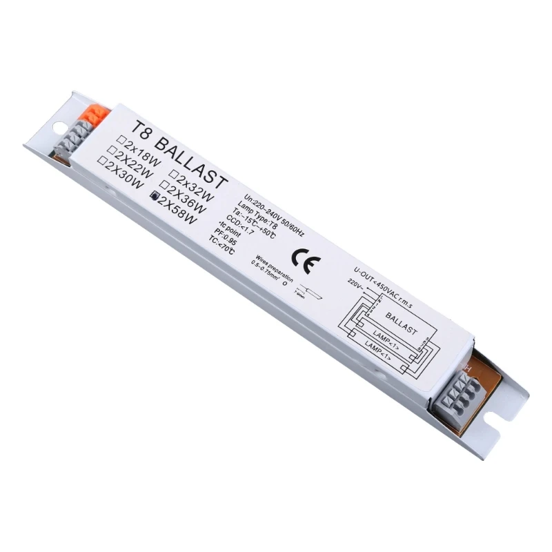 T8 18/30/58W Compact Electronic Ballast Instant Tube Desk Lights Fluorescent Ballasts for Home Office Supplies