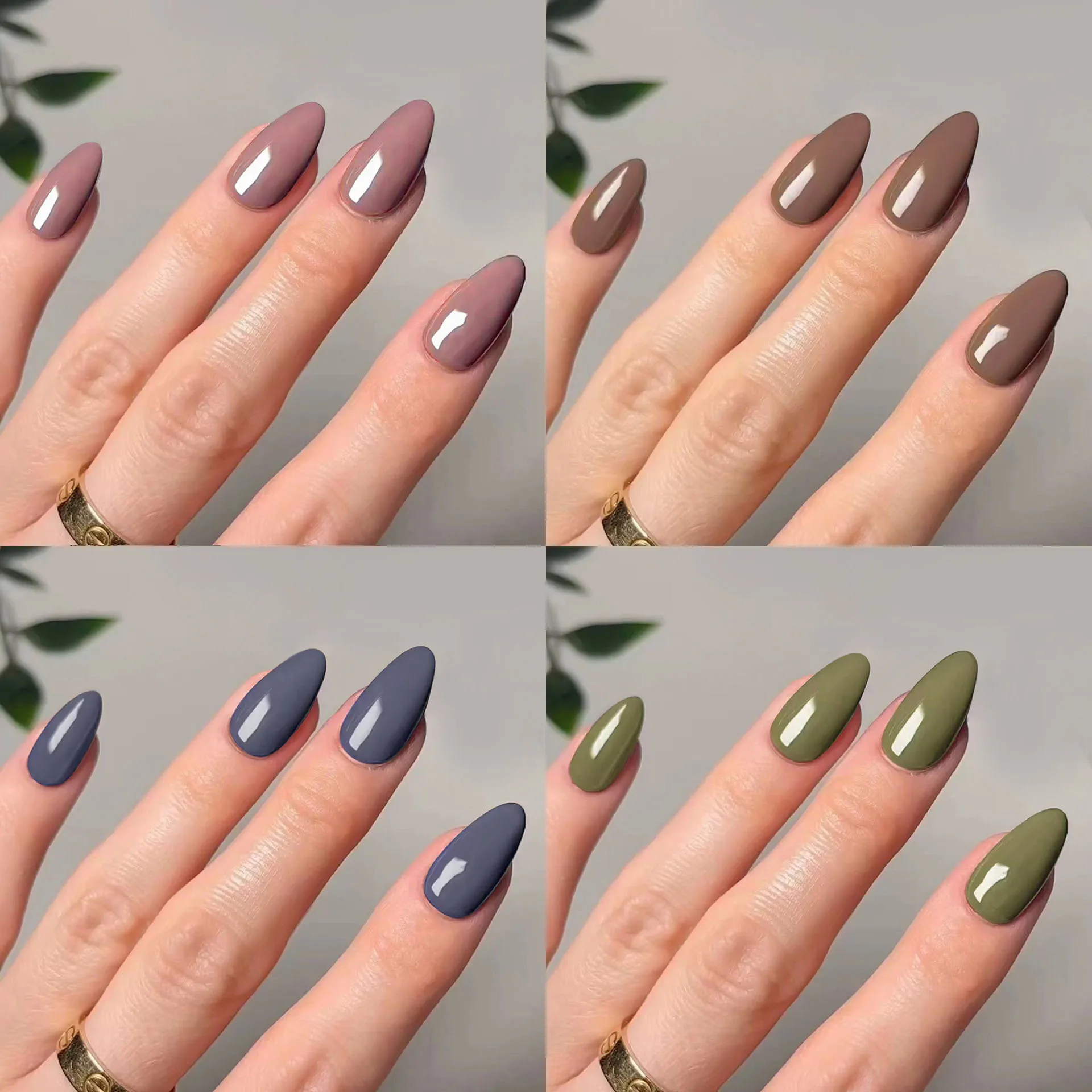 Klassische, glnzende, einfarbige, lange, spitze knstliche Ngel, braun,  grn, grau, blau, abnehmbare, fertige knstliche Ngel, zum Aufdrcken des  Nagels mit Kleber - AliExpress 66