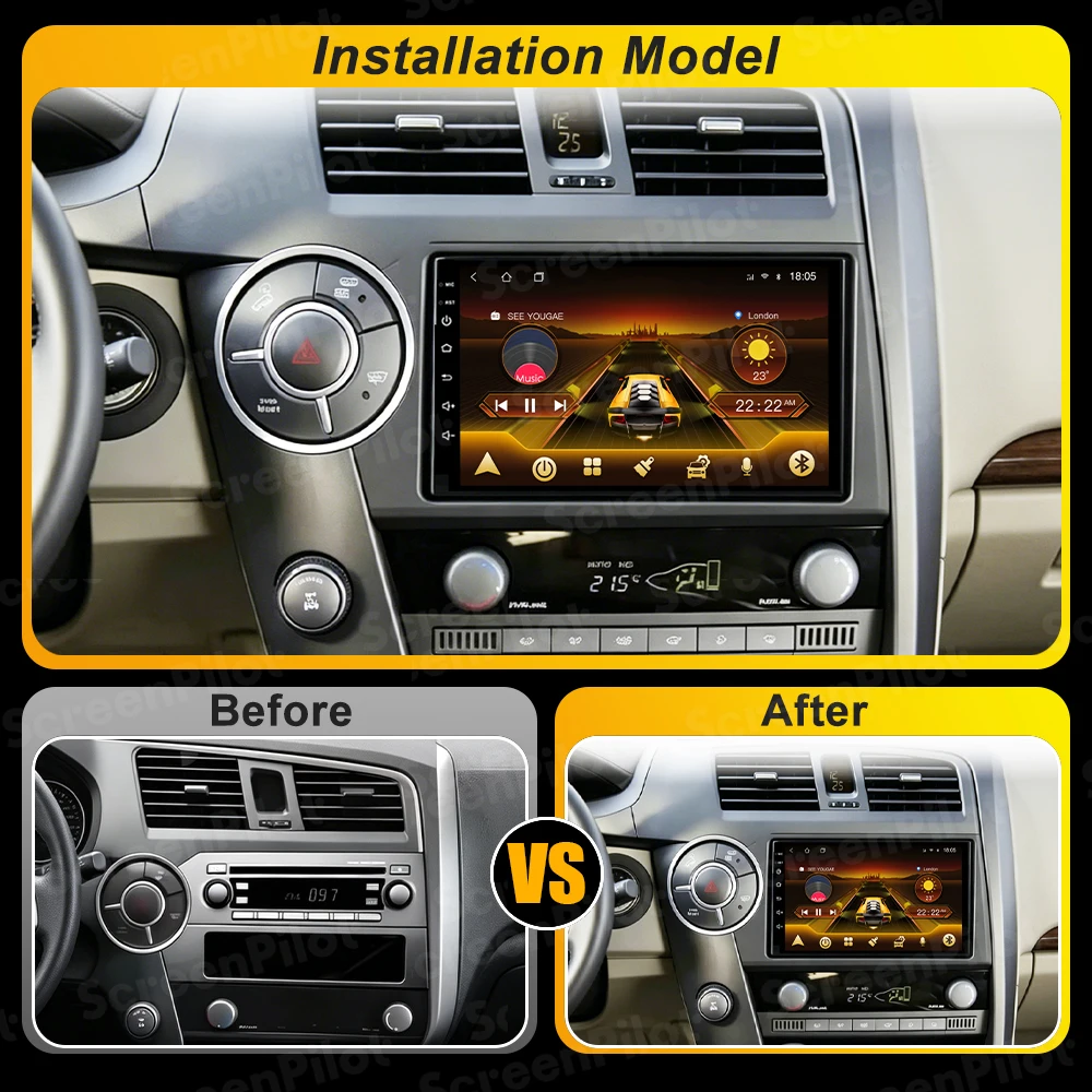 Android 16 For Ssangyong Actyon Kyron 2005 - 2011 Car Radio Stereo Head Unit Multimedia Video Player GPS Navigation 2K QLED RDS
