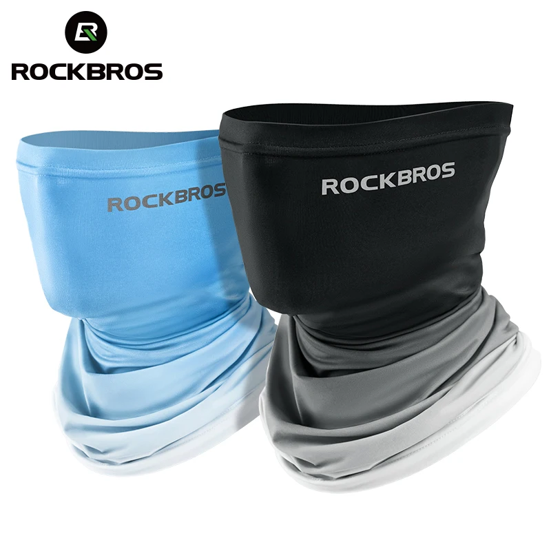 ROCKBROS-Capa Facial Respirável para Homens e Mulheres, Bandana de Seda Ice, Máscara Facial de Ciclismo, Cachecol de Tubo, Esportes, Caminhada, Corrida, Aquecedor de Pescoço, Verão