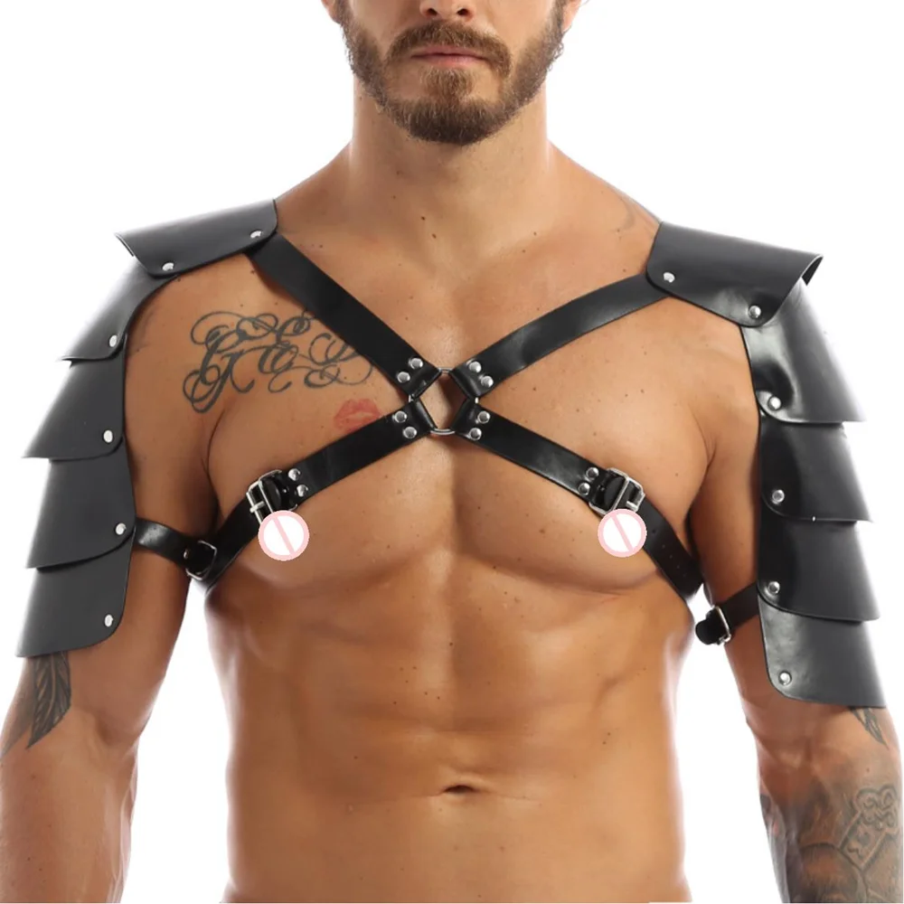 

Gay Rave Harness Men Harness Gothic Punk Harness Adjustable Body Restraint Lingerie Leather Belt For BDSM Bondage Games Sex