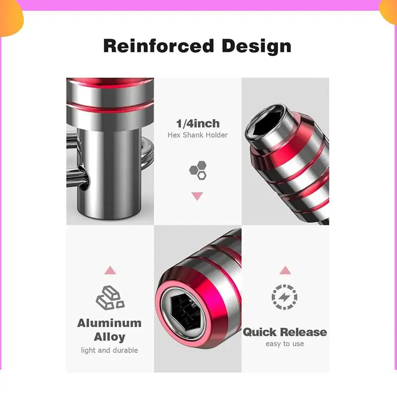 

A23P Bit Holder Keychain, 1/4 Hex Shank Impact Drill Bit Keychain Quick Change Connect Holder Drill Screw Adapter