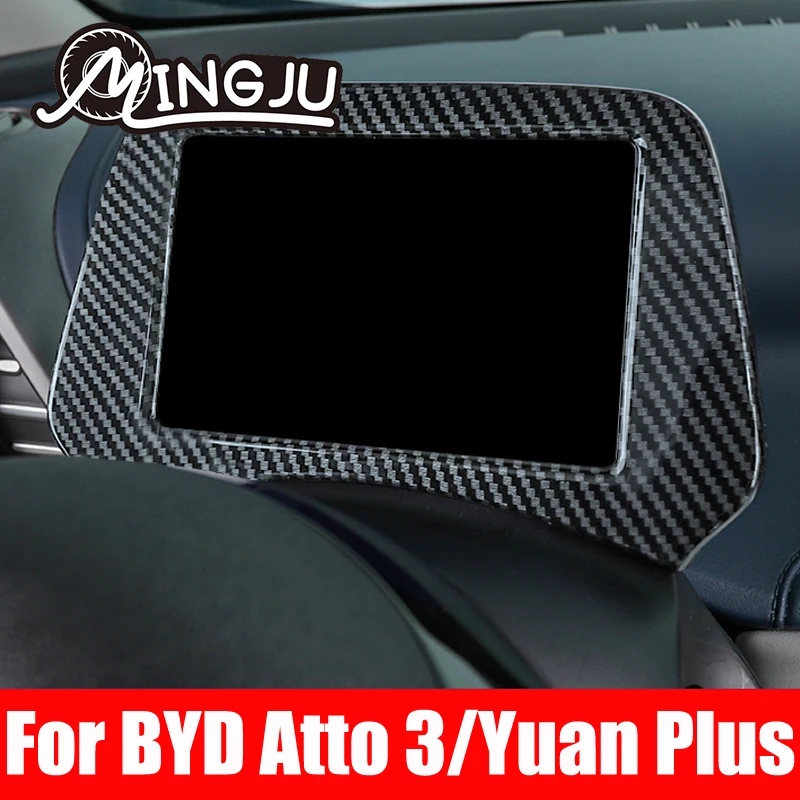 

For BYD Atto 3 Yuan Plus 2022 2023 Modified Carbon Fiber Steering Wheel Housing Decorative Sticker Lnstrument Frame