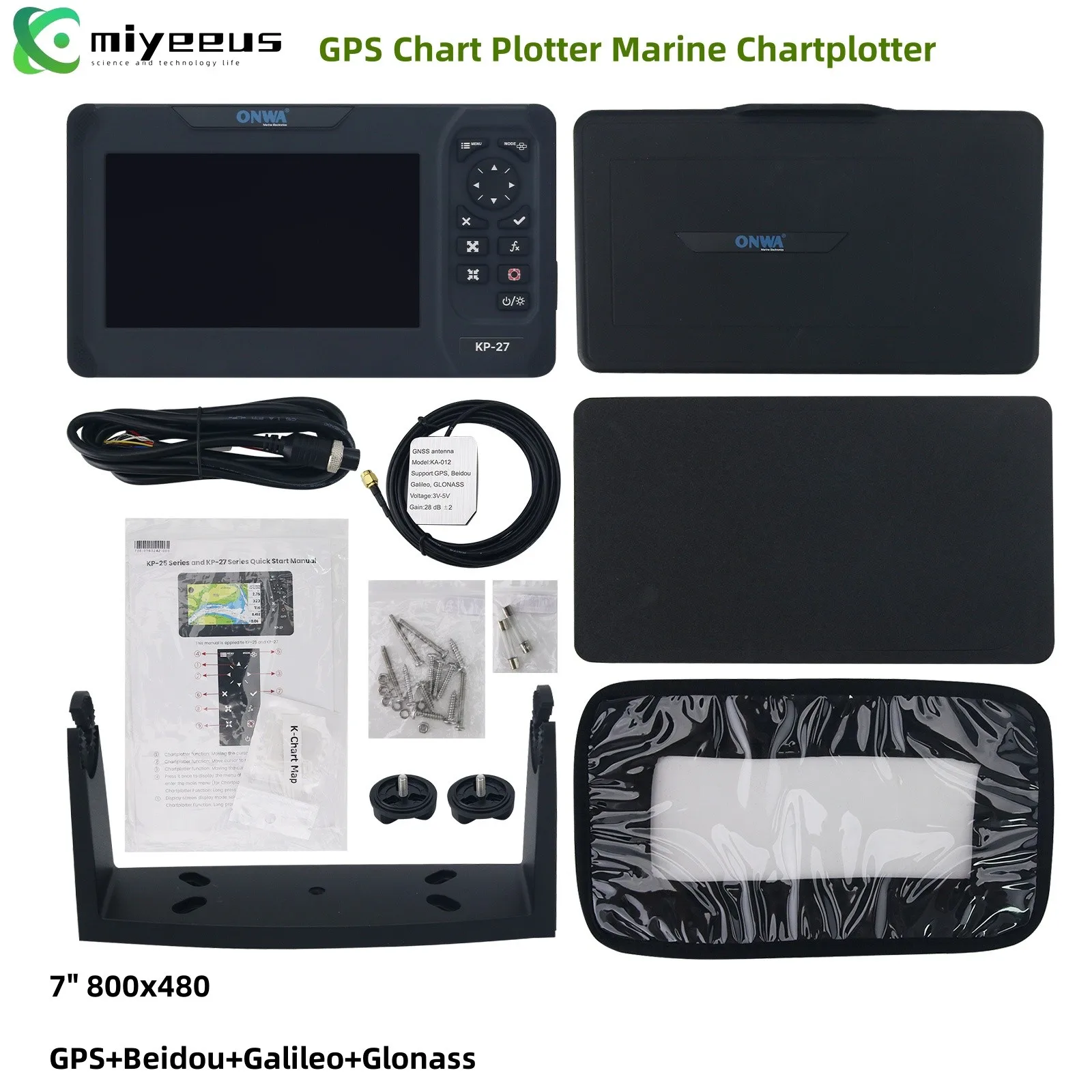 Marine GPS Chart Plotter ONWA KP-27 7-inch GPS SBAS Marine Navigator Locator Ship Boat Support nmea2000 nmea0183