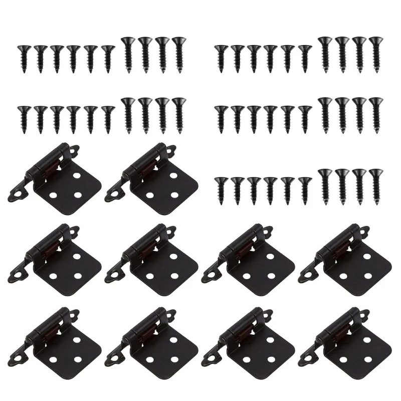 10pcs Cabinet Hinges Durable Metal Cupboard Hinges Self Closing Hinges Furniture Hardware Simple Installs for Hinges Dropship