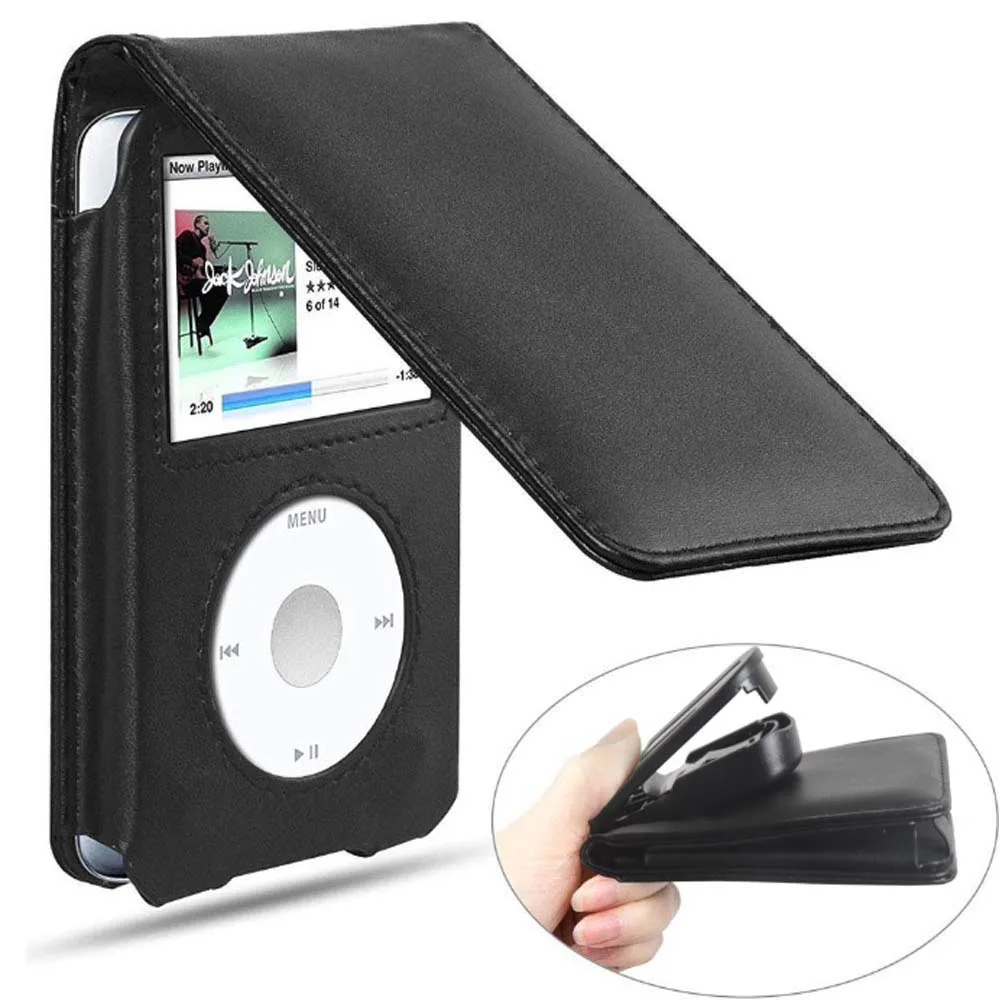 Protective Leather Case for Apple iPod Classic 6th 7th 80GB 120GB Thin 160GB iPod Video 30GB With Belt Clip (10.5mm Thickness)