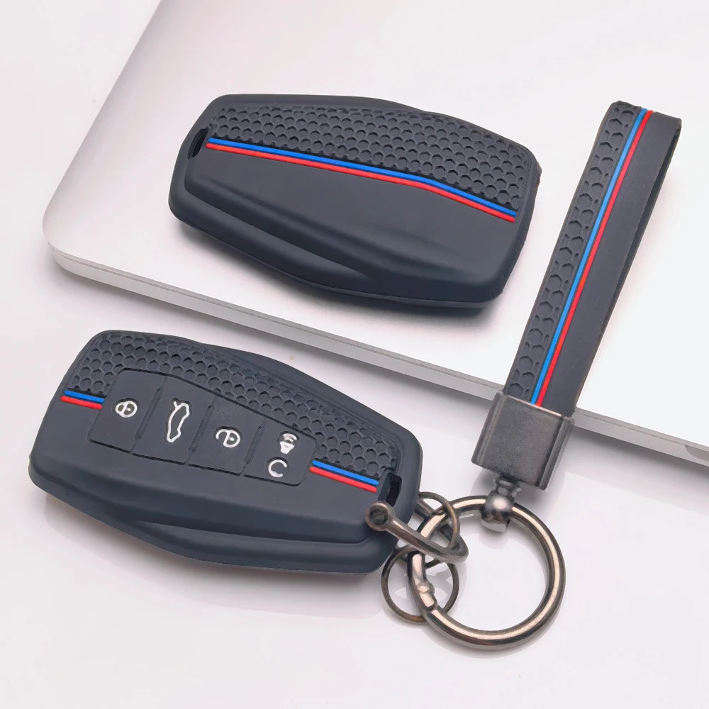 Sport Silicone Keychain Lanyard for Geely Emblem Coolray Emgrand GT GS S Manjaro Atlas Pro Okavango Anti Lost Key Ring Holder