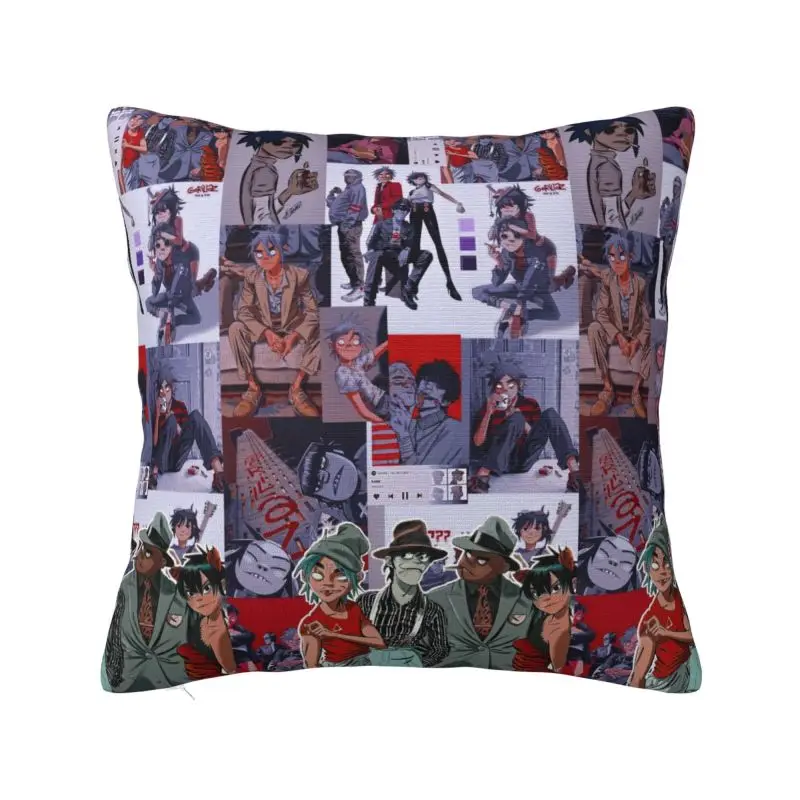 Custom Music Band Gorillazs Cushion Cover 3D Print Square Throw Pillow Case for Car Pillowcase Home Decoration