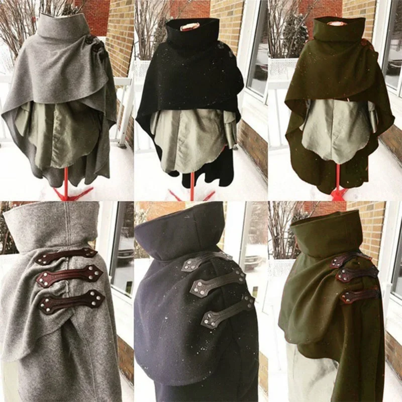 Middeleeuwse Mannen Kostuums Accessoires Viking Krijger Aristocraat Huurmoordenaars Ridder Sjaal Cape Vrouwen Renaissance Cosplay Pantser