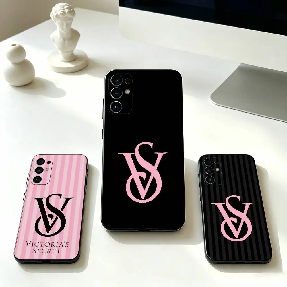 For V-Victoria S-Secret Logo  Phone Case For Samsung S25,S24,S21,S22,S23,S30,Ultra,S20,Plus,Fe,Lite,Note,10,Black Cover