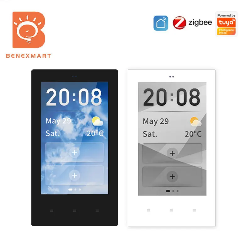 benexmart tuya smart painel de controle central lcd de polegadas montagem em parede multifuncional integrado sem fio hub zigbee 01