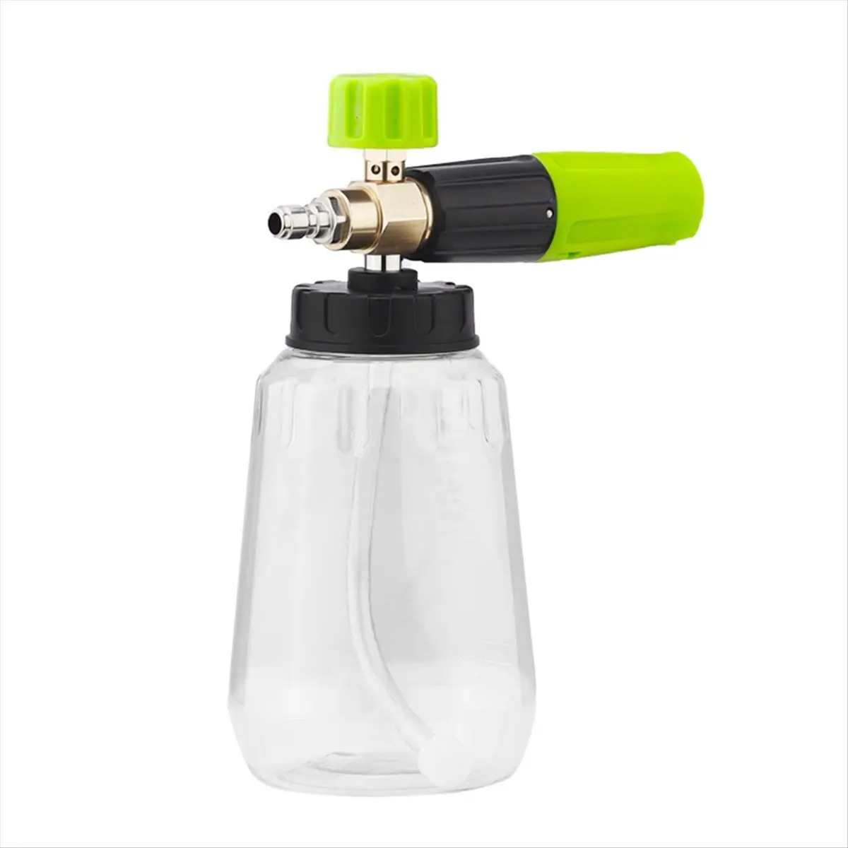 DT1999 TO High Pressure Car Washer Foam Pot 1L Capacity 1/4 Quick Connect Adjustable Nozzle for Car Boat Black & Green