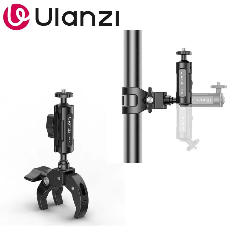 

Ulanzi R105 Bicycle Rail Mount Clamp 1/4"Screw Action Camera Adapter For GoPro Insta360 DJI Action Cycling Vlog Outdoor Shooting