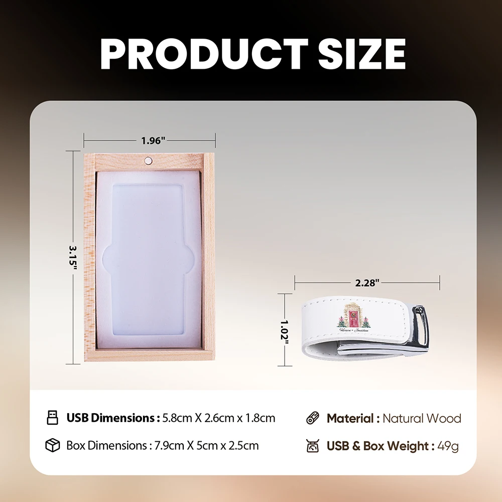 صندوق هدايا ملون مخصص USB 3.0 محرك فلاش القدرة الحقيقية محرك القلم الخشبي الزفاف مخصص الذاكرة عصا 64 جيجابايت/32 جيجابايت/16 جيجابايت/8 جرام U القرص