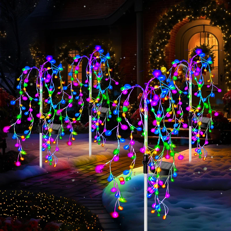 Outdoor LED Firework Christmas Decor Solar Lights Waterproof Garden Party Fairy Solar Lights for Landscape Lawn Pathway Patio