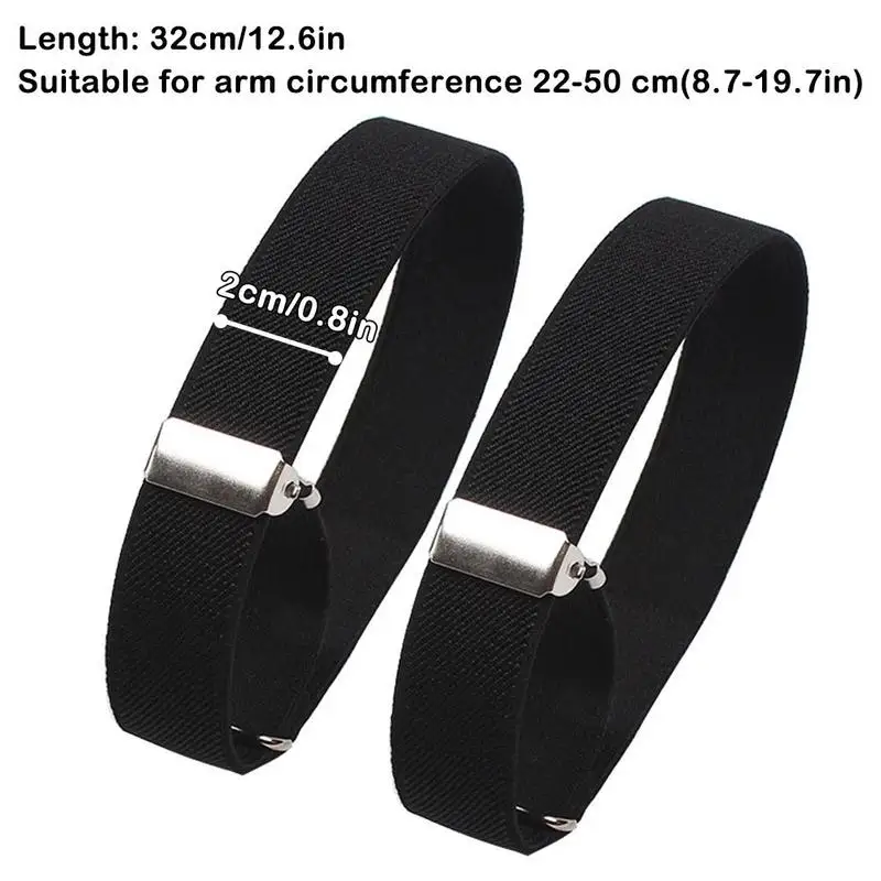 1 Pair Elastic Adjustable Armband Anti-Slip Shirt Sleeve Holders Arm Band Sleeve Bracelet Anti-Slip Shirt Sleeve Holders