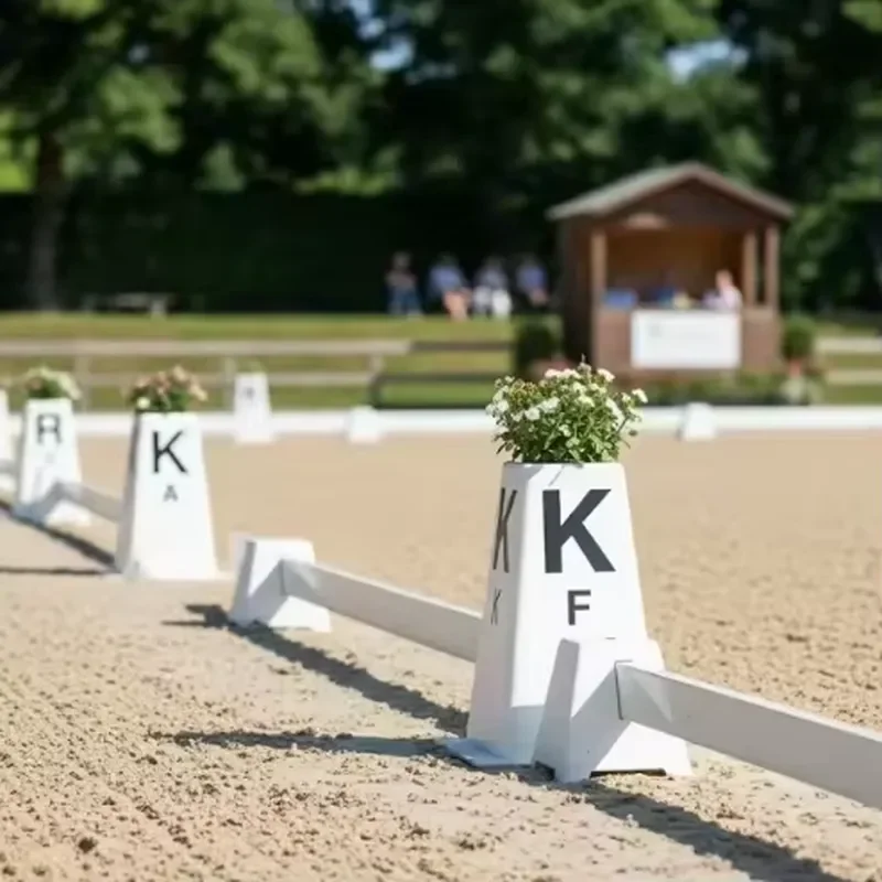 Complete Equestrian Kit PVC Dressage Arena Set Includes 12 Letters Line Cones & Rails-Maintenance Free 20x60M