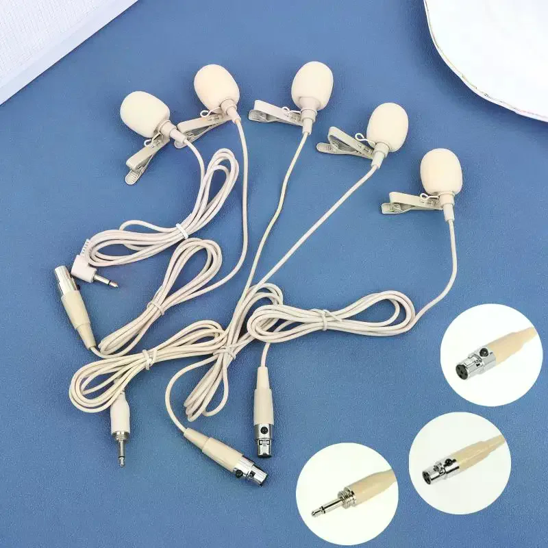 Microphone 80-20KHZ ZL-F1720 S/A/B/C/D Beige Lapel Clip Mic With 2pcs Cover Microphone Replace Accessories