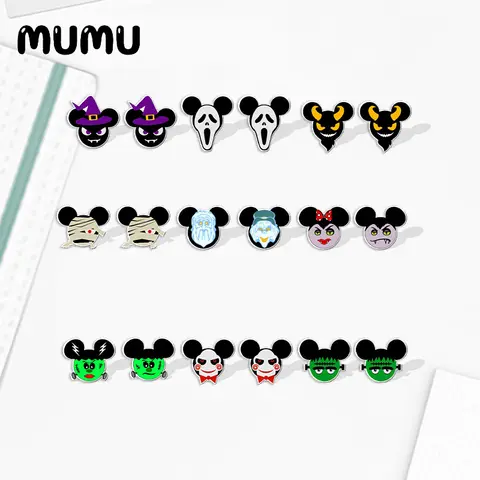 2024 New Halloween Ghost Stud Earring Horror Theme Epoxy Jewelry Resin Acrylic Earrings Handmade Gifts Girl