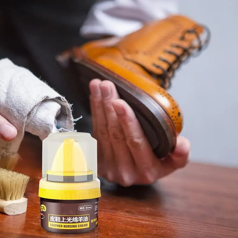 Leather Shoe Polish Leather Cream For Shoes Scratch Repair Shoe Cream Shoe Care High Gloss Balm Liquid With Sponge Applicator