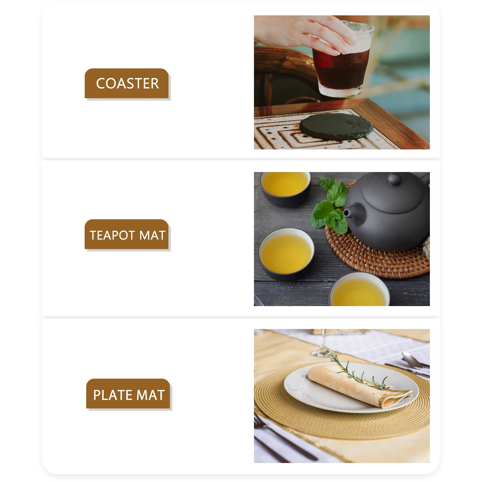 

Woven Coaster Braided Round Placemat Heat Resistant Non-Slip Insulated Bowl Mat Decorative Tableware Pad