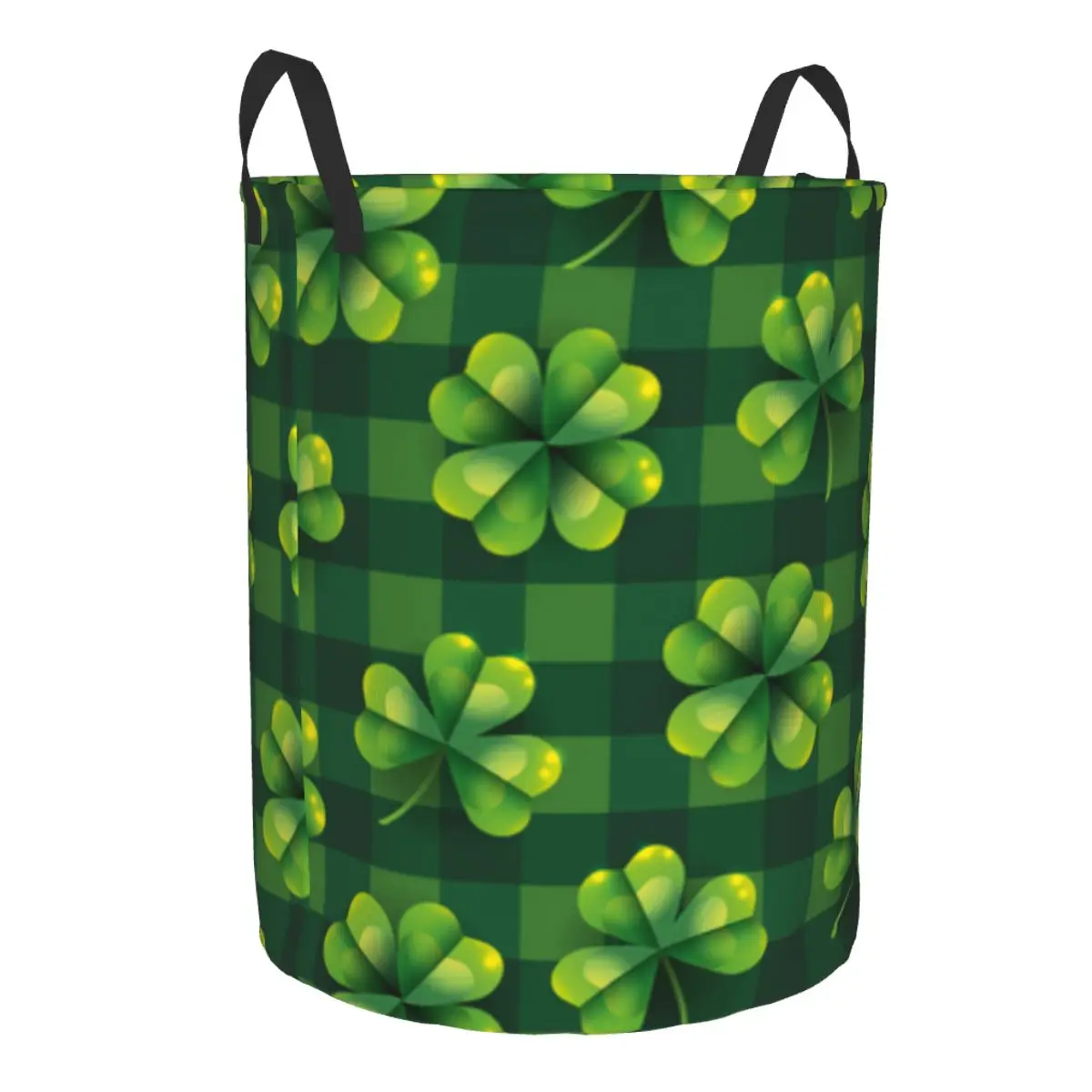 Waterproof Storage Bag Happy St. Patrick's Day Clover Leaves Household Dirty Laundry Basket Folding Bucket Clothes Organizer