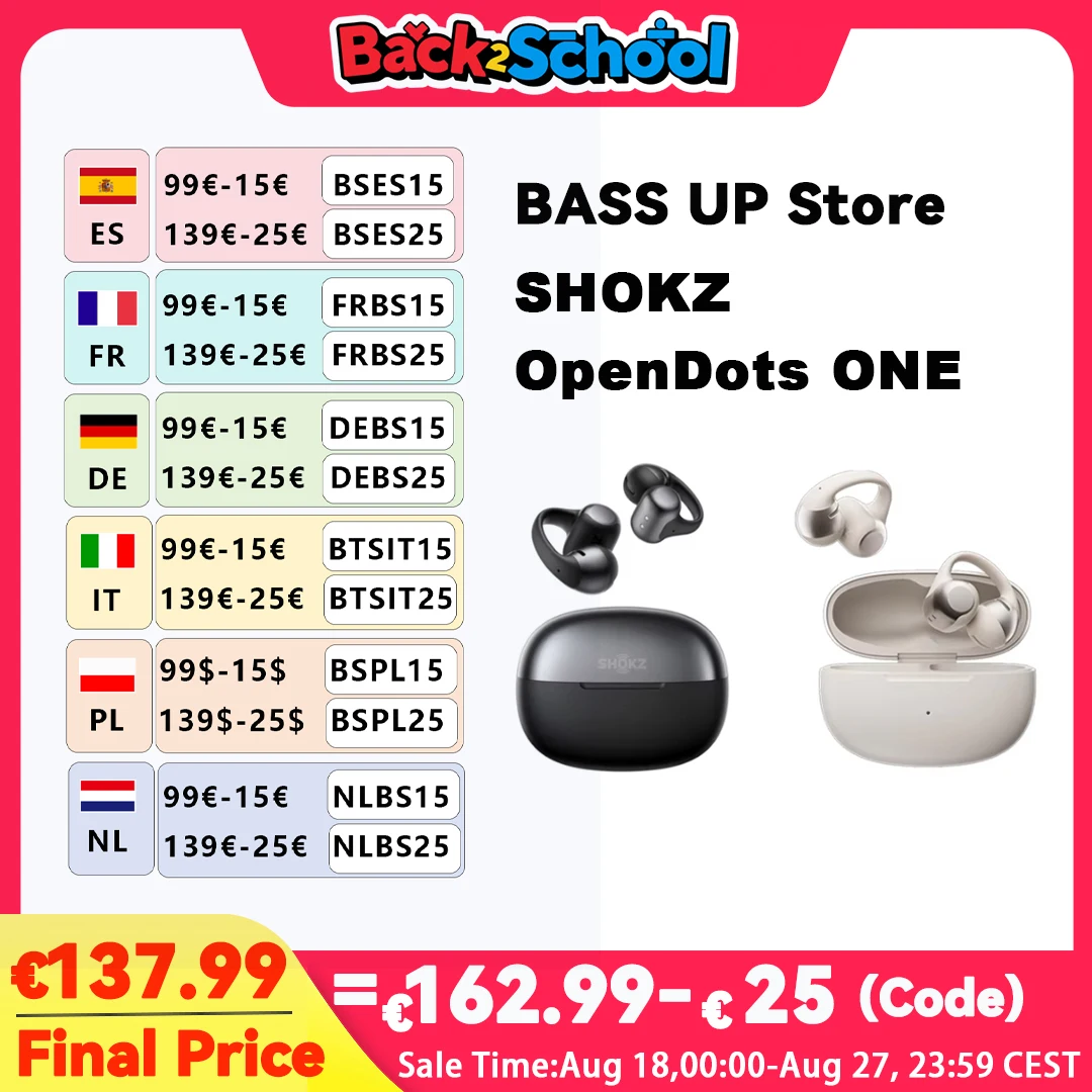 SHOKZ OpenDots ONE ouvert sans fil Bluetooth casque V5.4 avec Microphone Dolby son tanche longue dure de vie de la batterie nouveau 2025