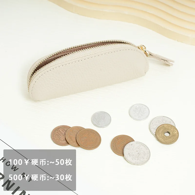 Zipper Coin Purse Real Leather Luxury Portable Coin Bag Woman Personalized Key Wallet Mini Lipstick Bag Storage Bags