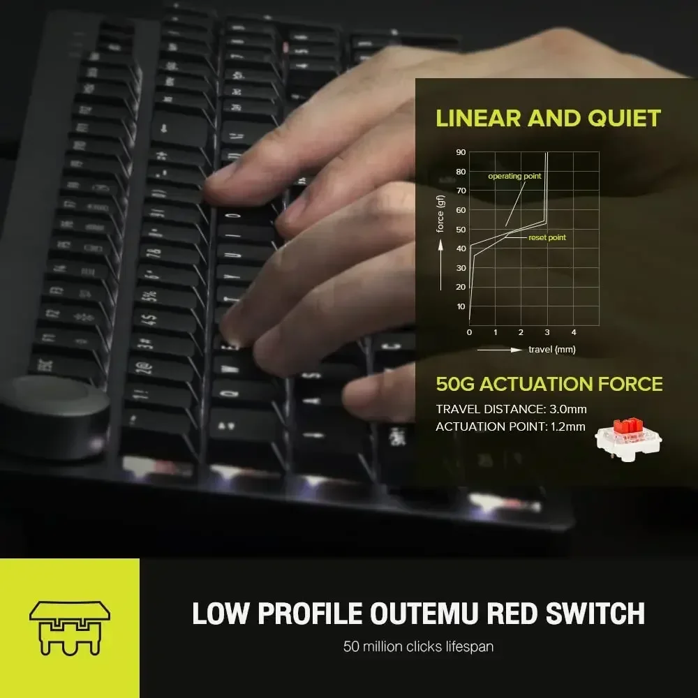 Teclado mecânico de design DELUX e mouse ergonômico