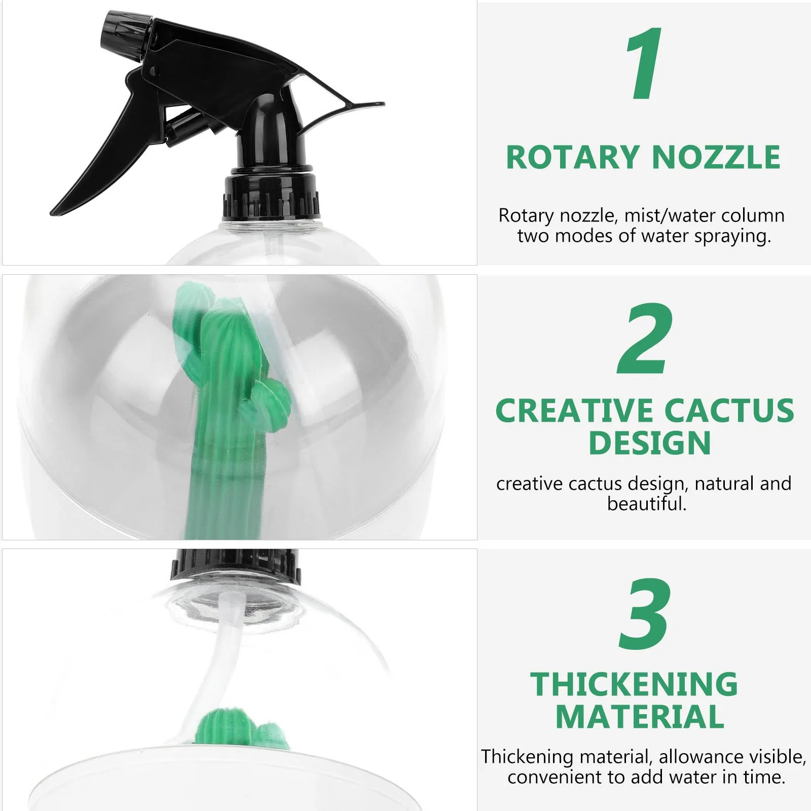 

Creative Cactus Shaped Watering Can Sturdy Material Long Lasting Use Indoor Outdoor Plant Watering Pot Water Sprayer