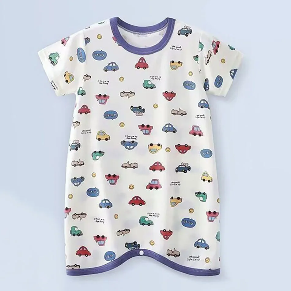 Casual Baby Onesie for Summer Ultra-Thin Ice Silk Fabric Sleepwear Perfect for Air-Conditioned Rooms Kids Sleepwear Kids Robes