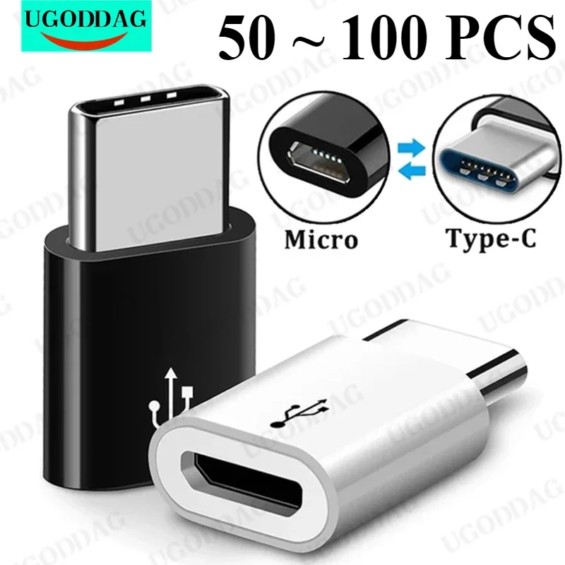 50PCS Micro USB Female To Type C Male Adapter for Xiaomi Mi 8 Redmi Note 7 Huawei P20 Lite Oneplus 6 Samsung S8 Plus S9 Note 9