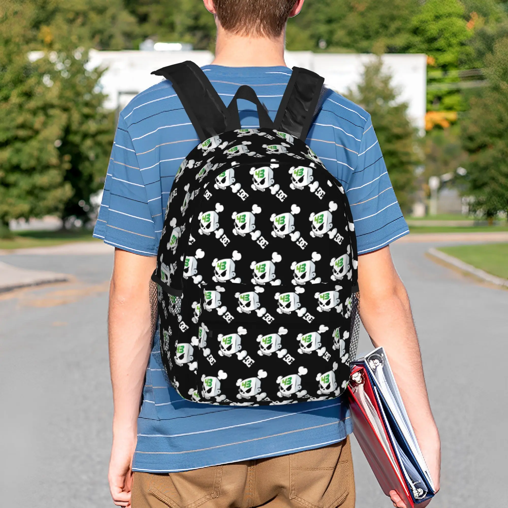 Ken Block Skull 43 Backpack Hot Sale Daypack Large Capacity Boys Girls BookBag Shoulder Bags for Men Women School Bag