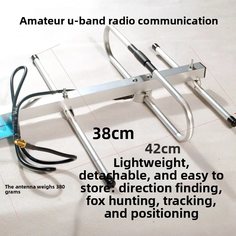 

3-Element Light UHF Yagi Antenna – Quick Assembly Handheld for Ham Radio, Satellite/ISS, Repeater, Direction Finding (433MHz)
