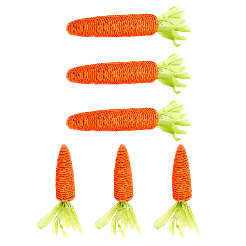 

6Pcs Adorable Pet Cat Bite Toys Funny Cat Scratch Toys Carrot Shape Chew Toys cat chew toys chew toys carrot